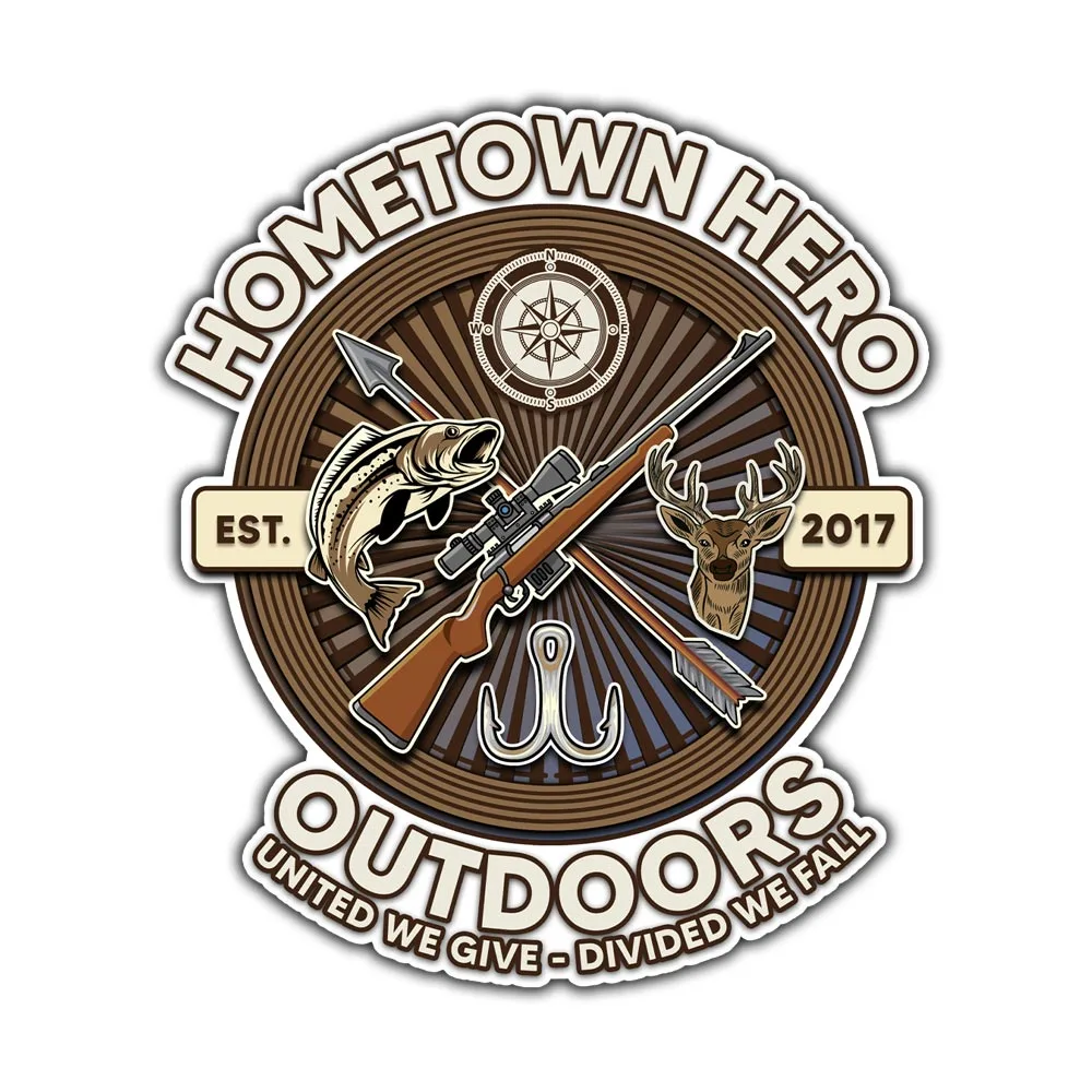 Hometown heros logo decal web mockuptemp